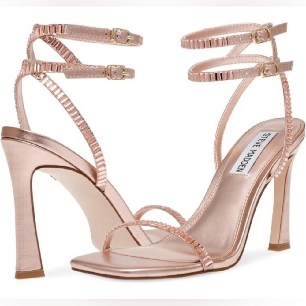 Steve Madden Rose Gold Strappy High Heel Sandals